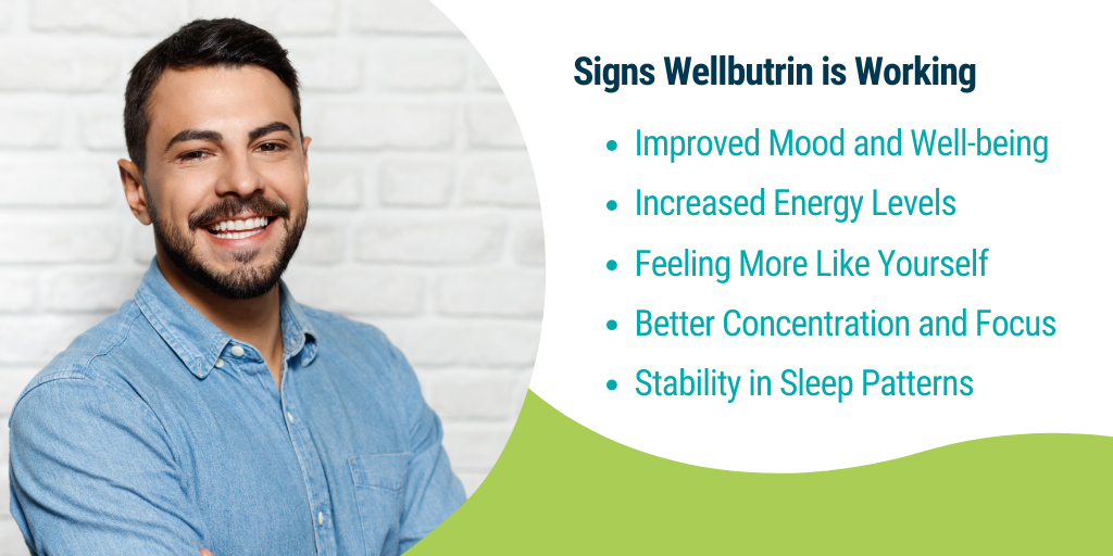 Signs Wellbutrin is working for you. From mood boosts to better focus, learn what to expect on your treatment journey. We are here to help, find a provider today.