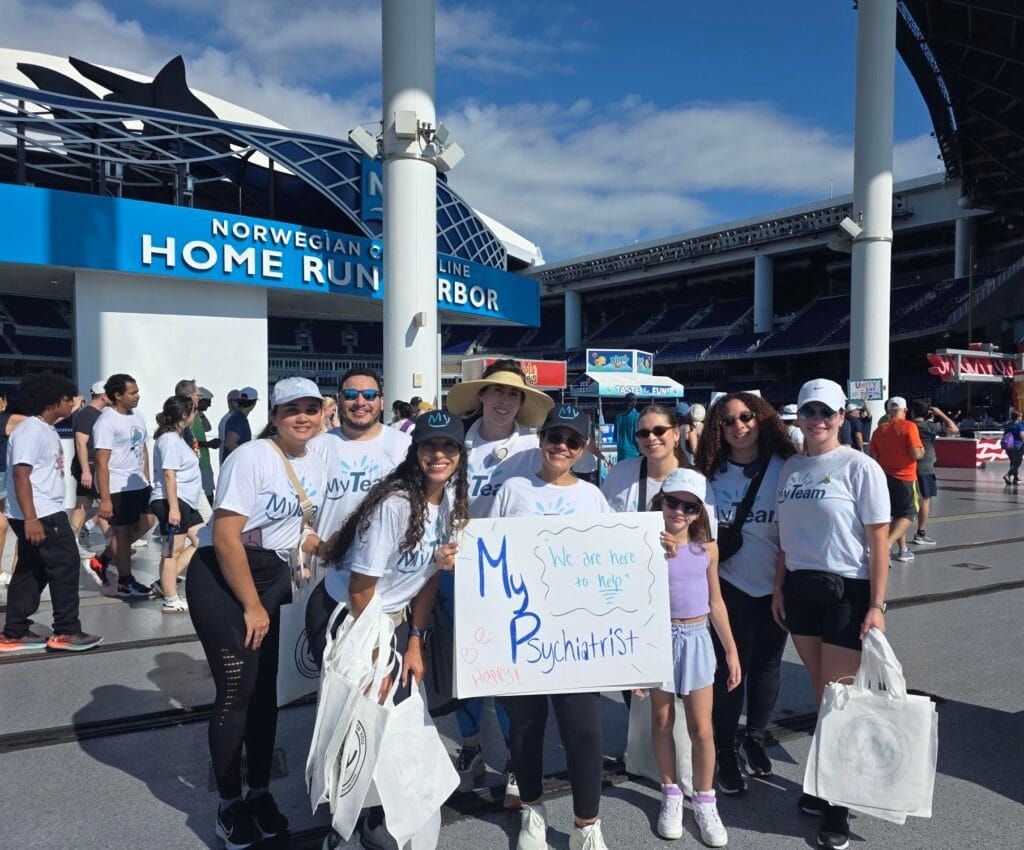 My Psychiatrist team members participate in NAMIWalks Miami, promoting mental health awareness, community support, and access to psychiatric care in South Florida.NAMIWalks Broward County