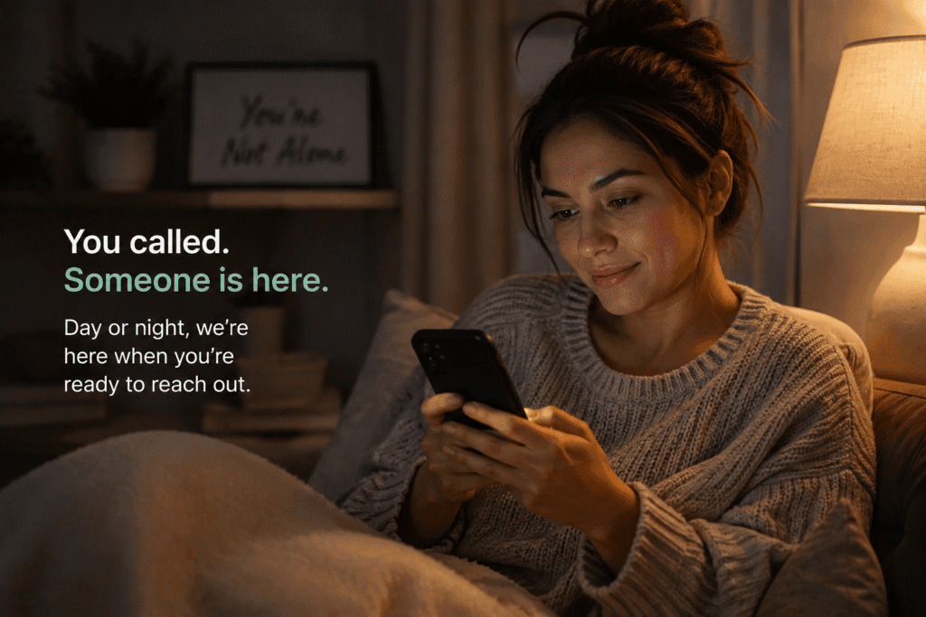 Woman using a mental health phone assistant to schedule mental health appointments across Miami, Miami-Dade, Broward, and Palm Beach counties.